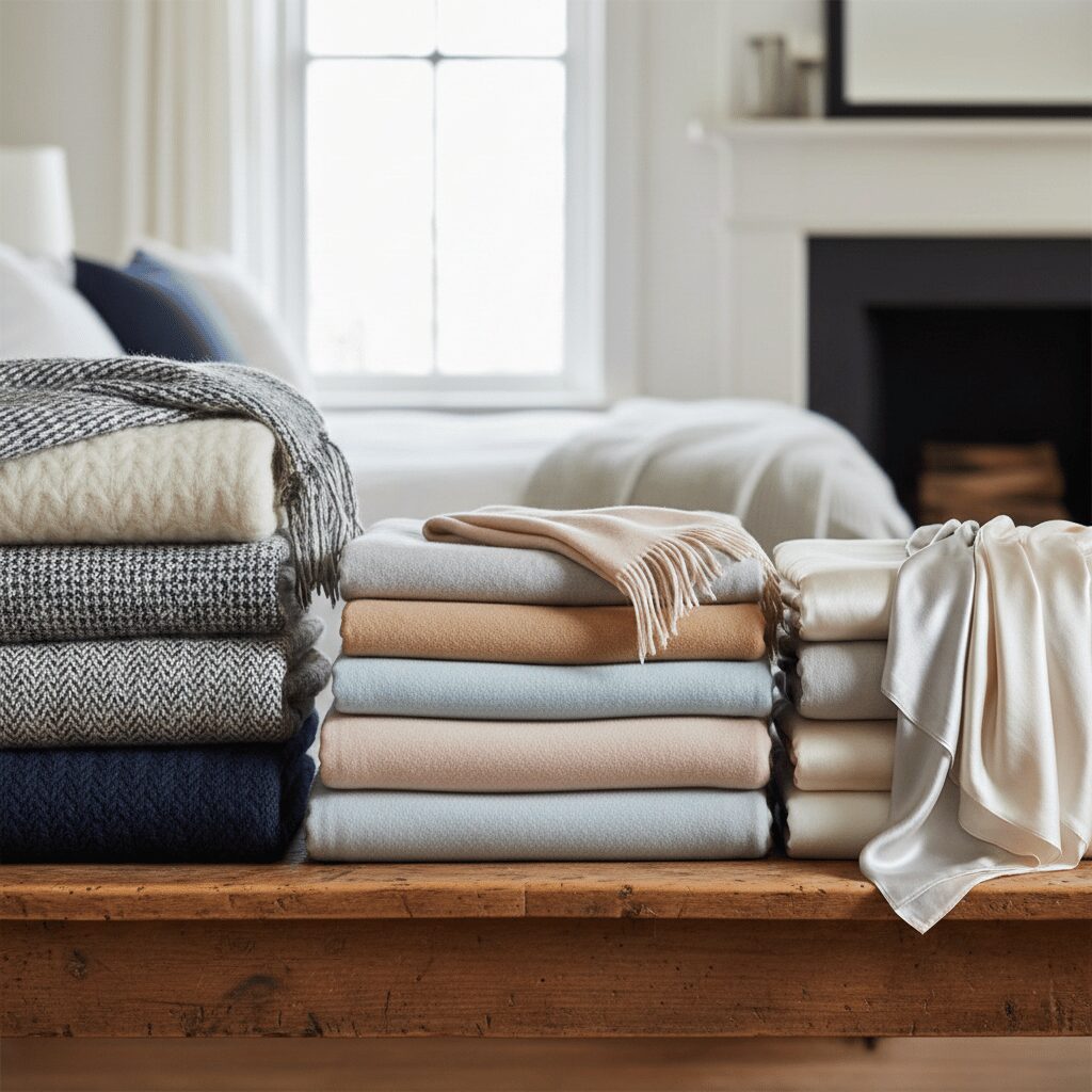 筆者作成イメージ:ウール毛布は中が暖かい