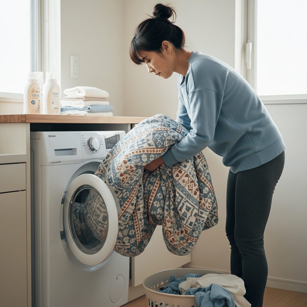 筆者作成イメージ：カバーの洗濯方法と掃除の手間について