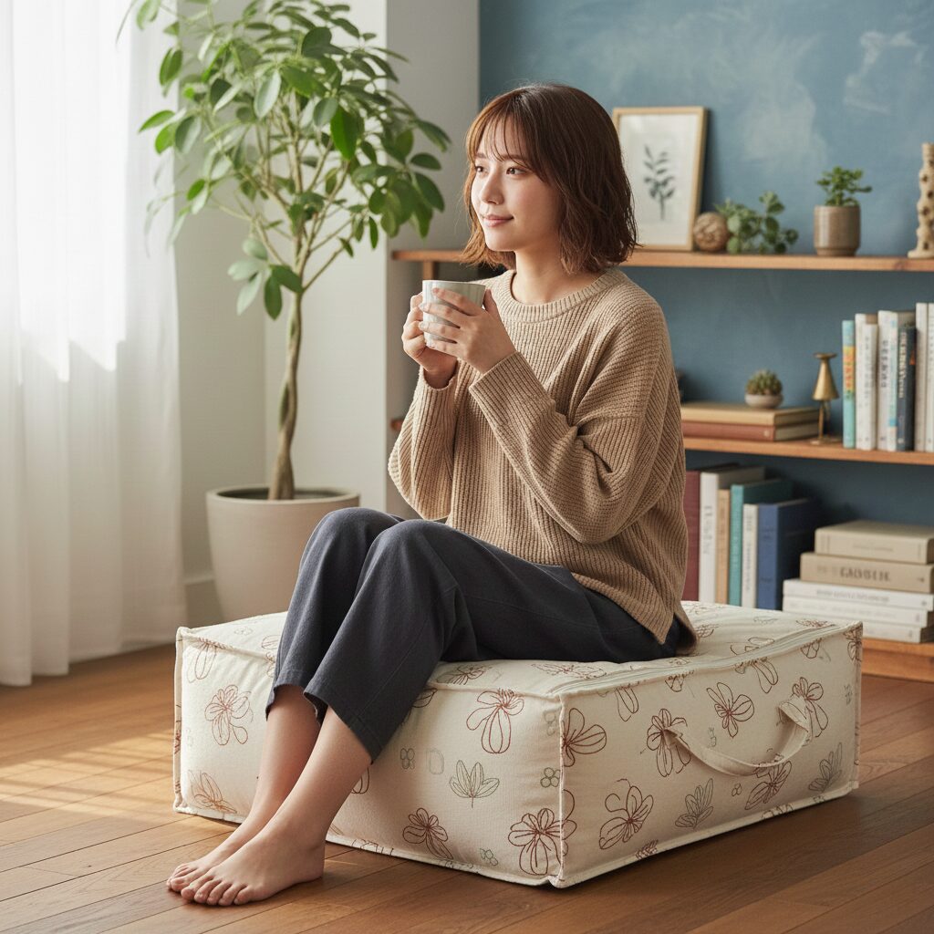 筆者作成イメージ:クッションになる袋が便利