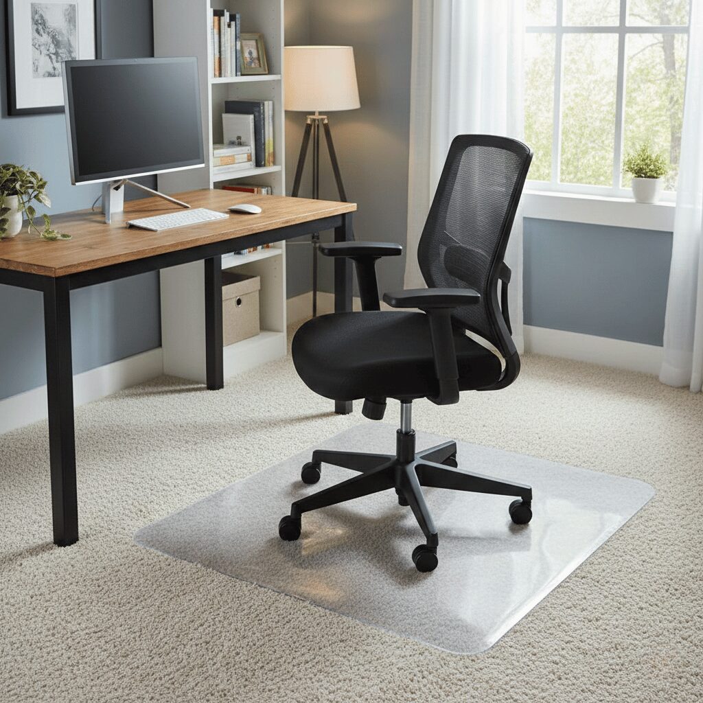 筆者作成イメージ：ズレないチェアマットの選び方