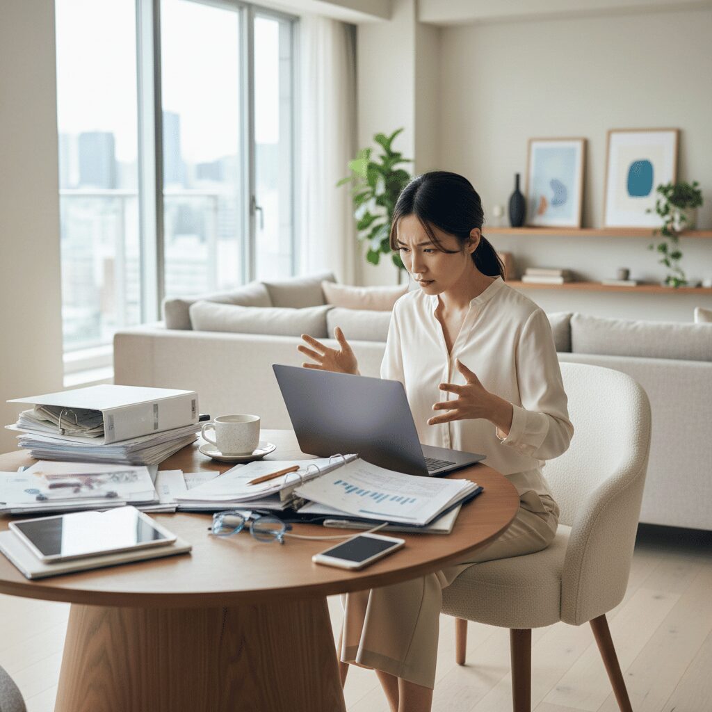 筆者作成イメージ：テレワークで使いにくい天板の形状