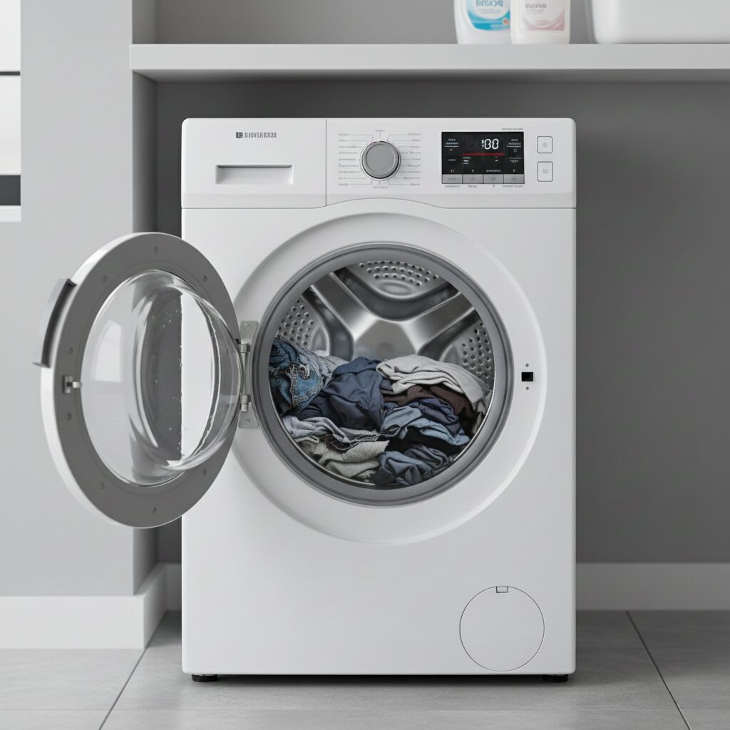 筆者作成イメージ：ドラム式で頻発する片寄りの直し方