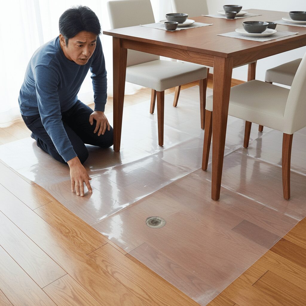 筆者作成イメージ：フローリングのカビ発生リスクと防止策