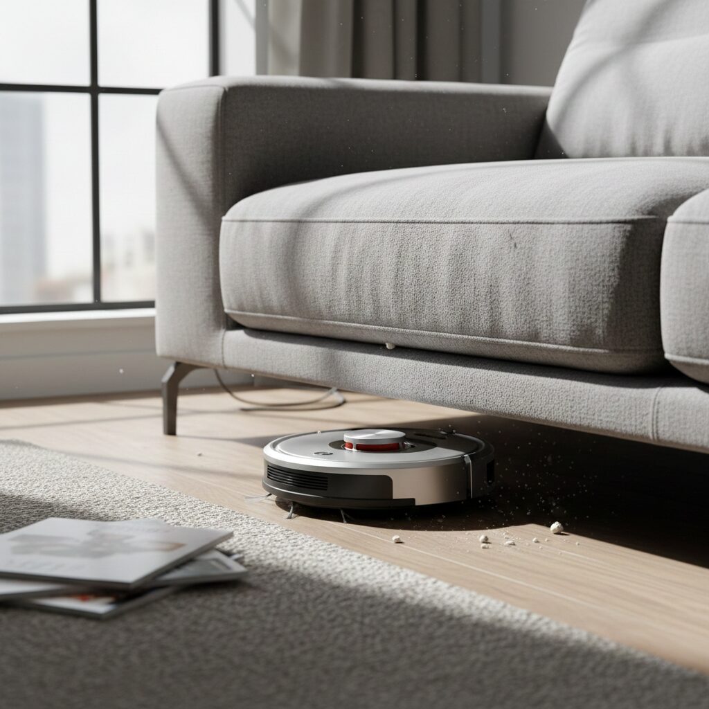 筆者作成イメージ:ルンバが通る10cmの隙間を作る方法