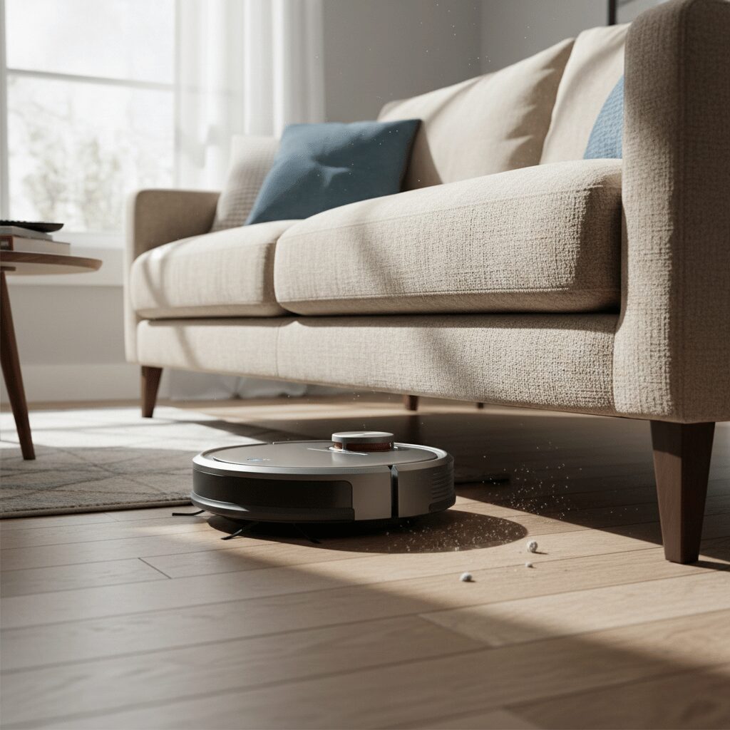 筆者作成イメージ：ルンバが通れる脚の高さと10cmの基準