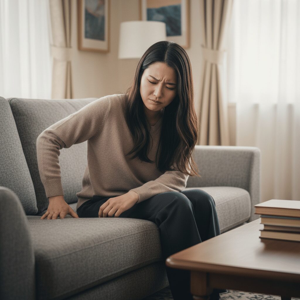 筆者作成イメージ：ロウヤのソファがへたりやすい原因