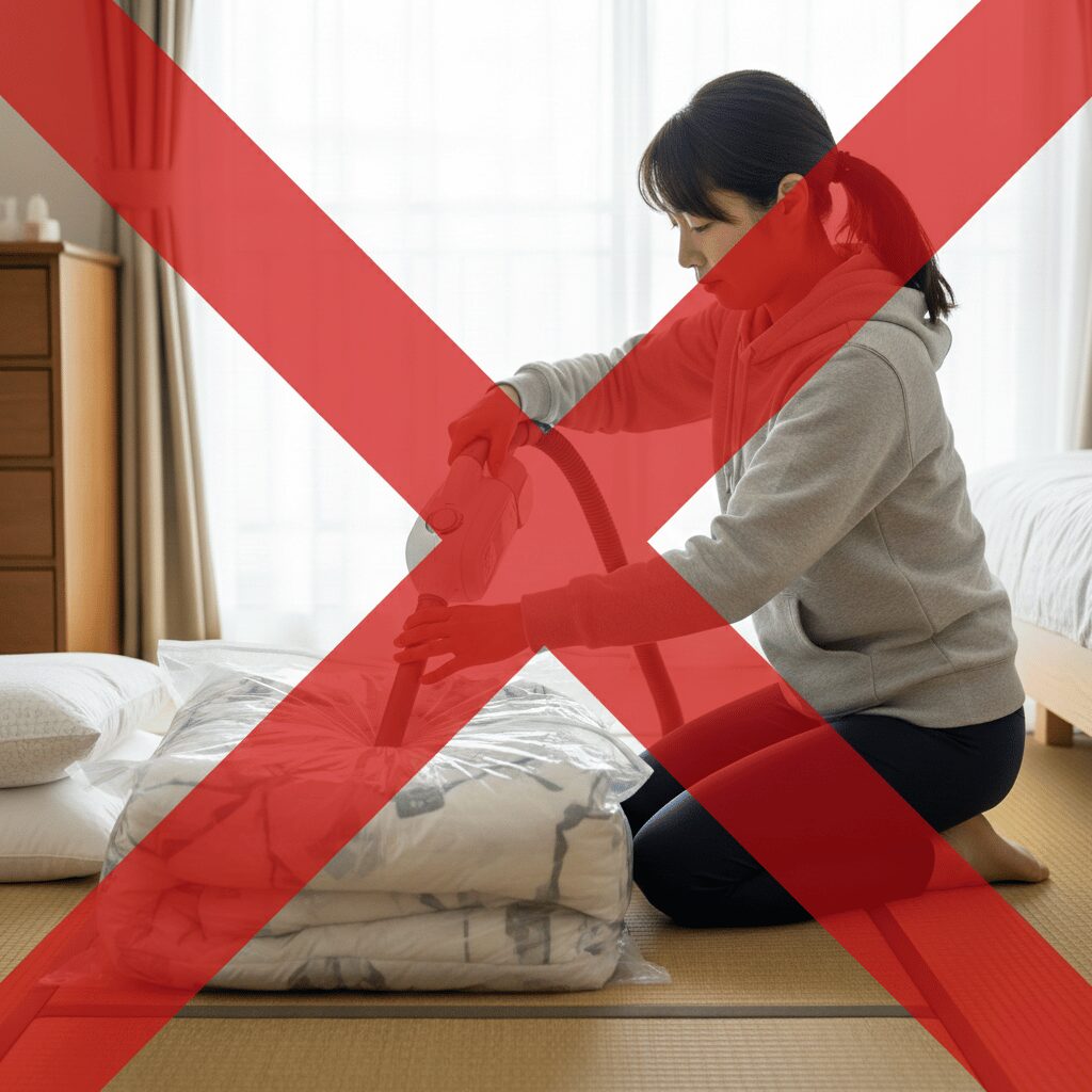 筆者作成イメージ:収納に圧縮袋は使わない