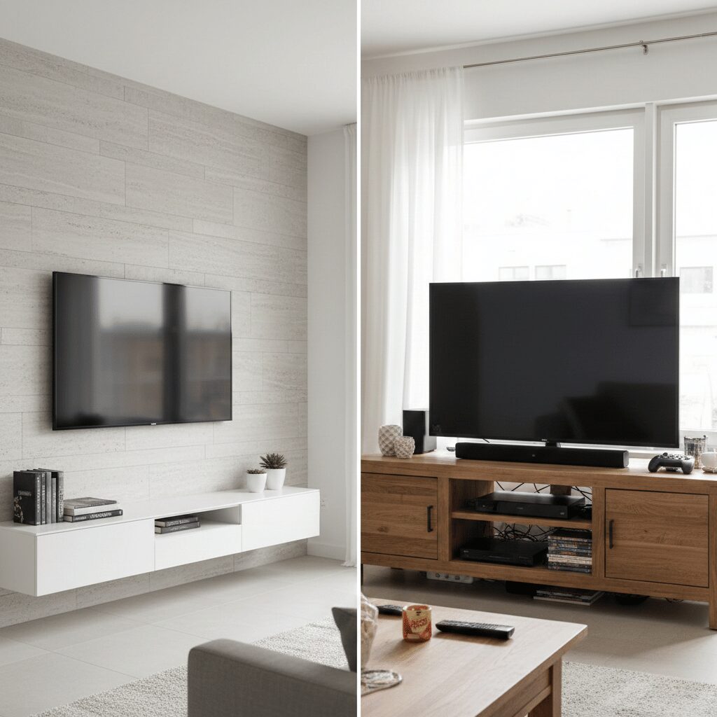 筆者作成イメージ：壁掛けと置き型のメリットとデメリット