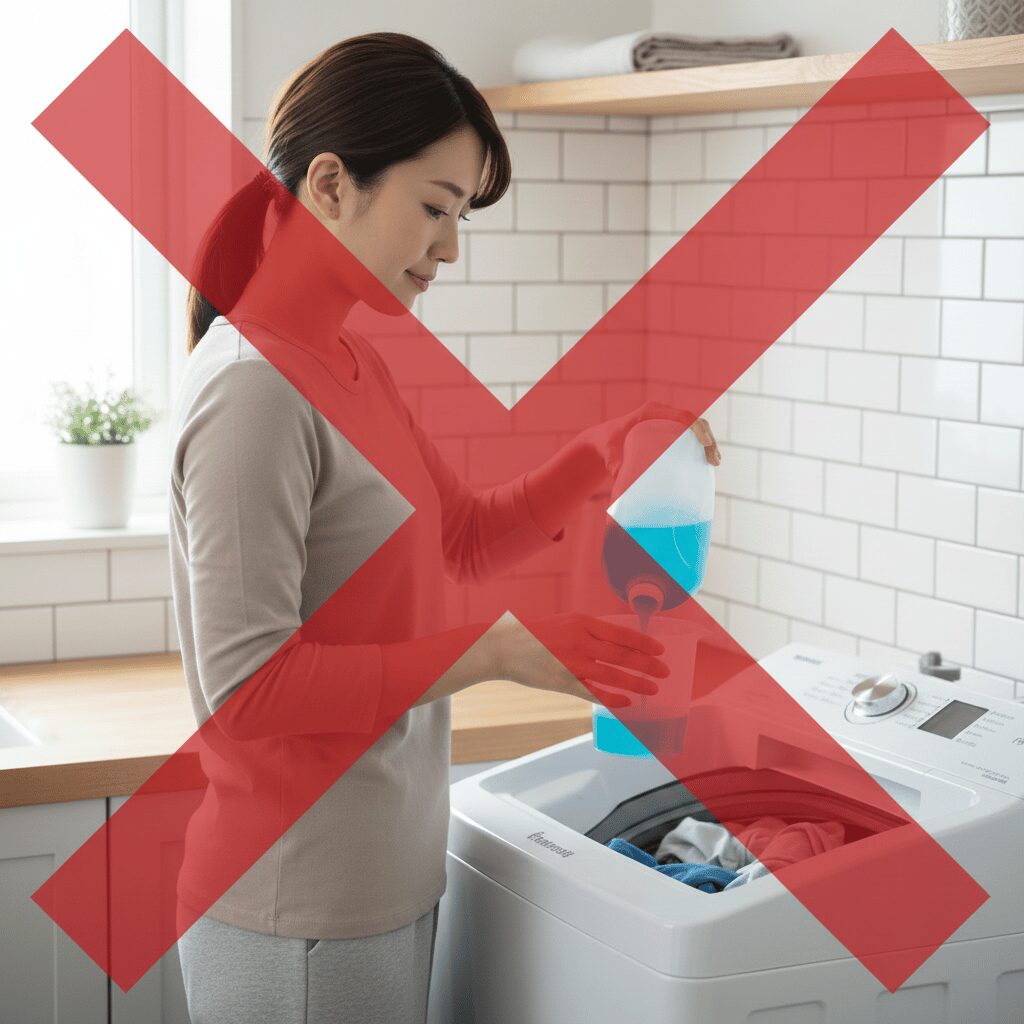 筆者作成イメージ：柔軟剤は吸水性を下げるので注意