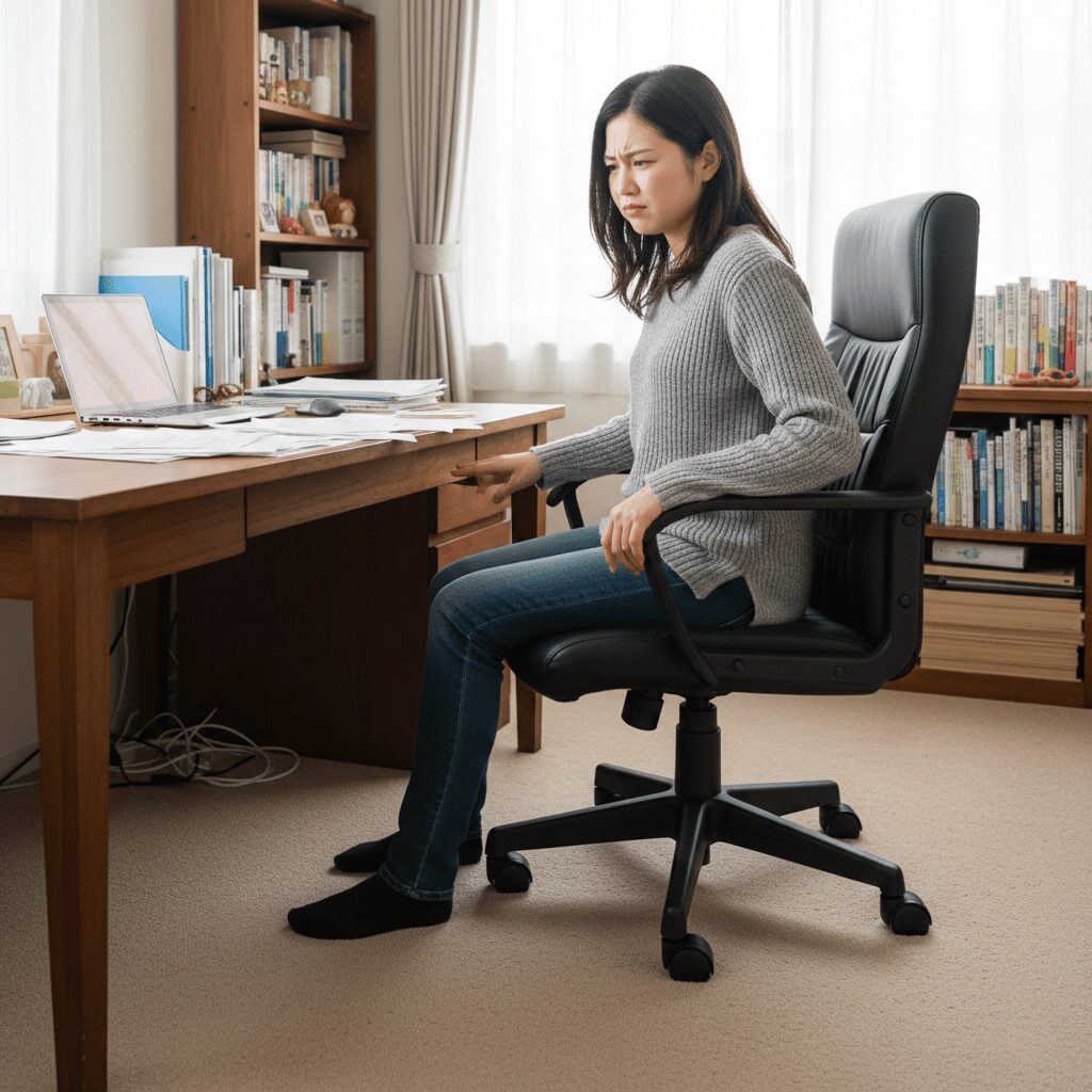 筆者作成イメージ：椅子が重くて動かない物理的な理由