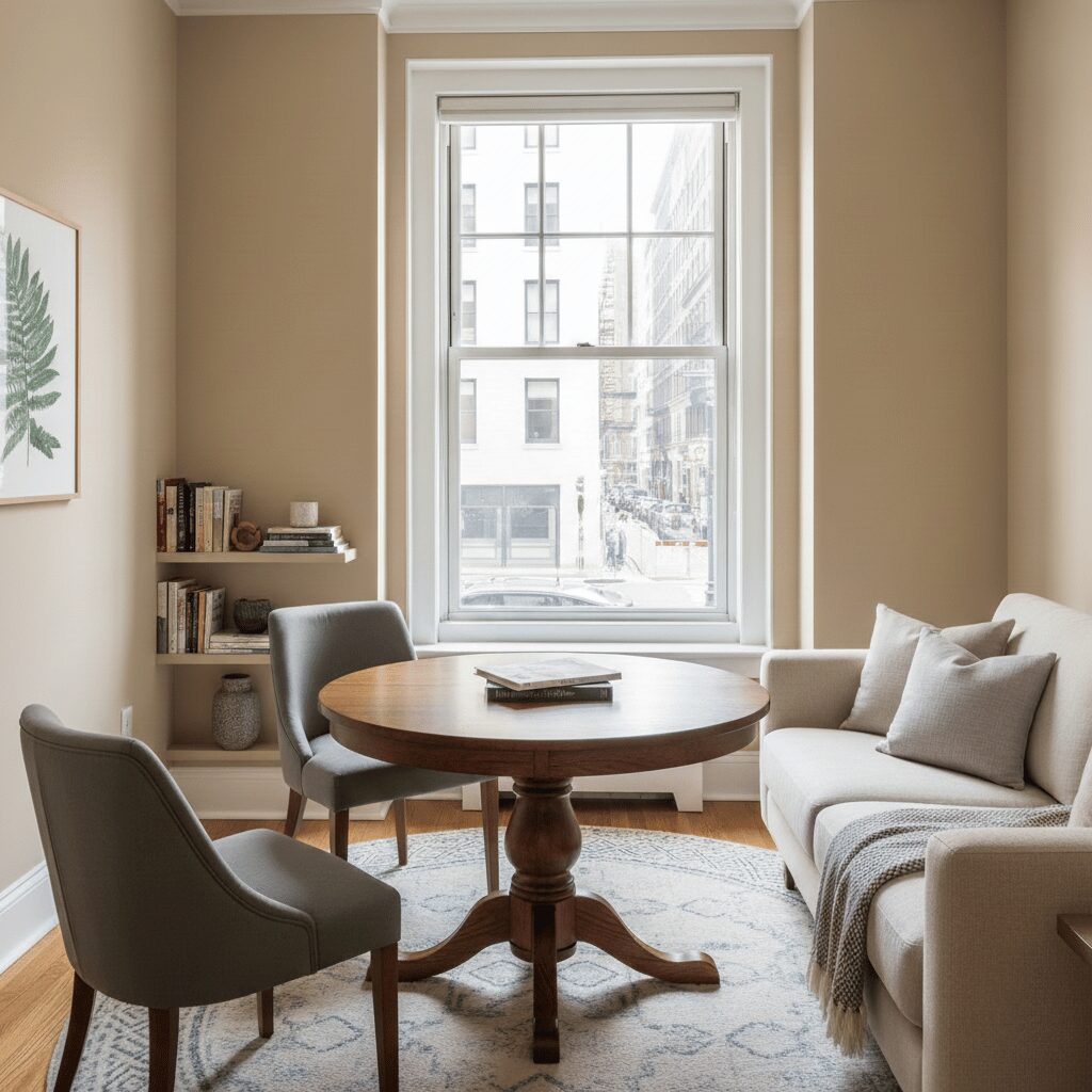 筆者作成イメージ：狭いリビングではデッドスペースが発生