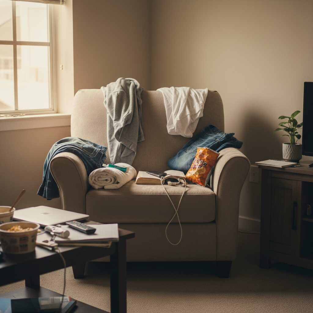 筆者作成イメージ：結局いらない？洗濯物置き場になる末路