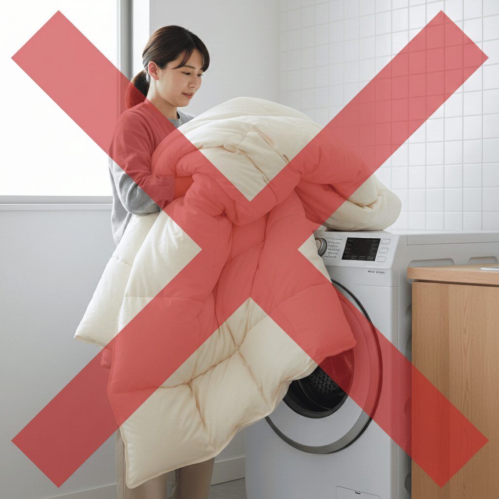 筆者作成イメージ：自宅での洗濯が推奨されない理由