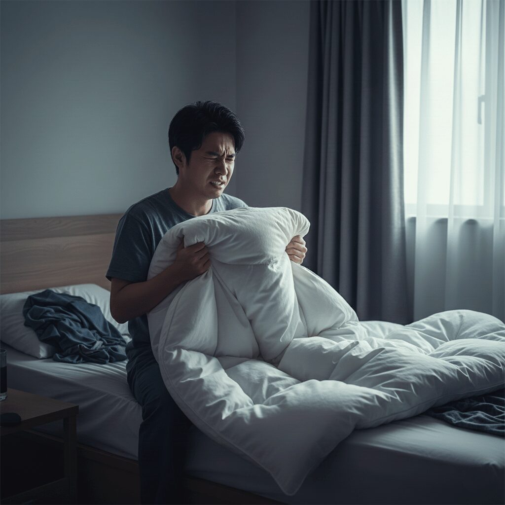 筆者作成イメージ：蓄積した汗や皮脂による臭いの原因