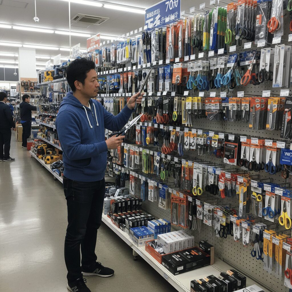 筆者作成イメージ：道具が肝心！安全な毛布の切り方