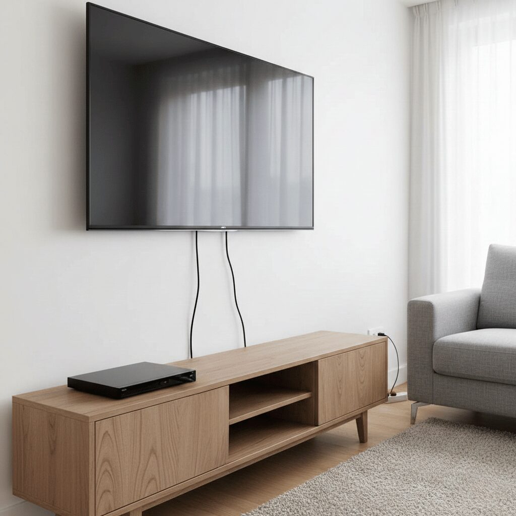 筆者作成イメージ：配線やレコーダーの収納場所と隠し方