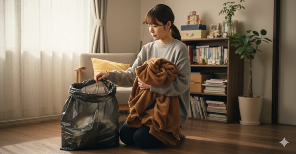 毛布がゴミ袋に入れば燃えるゴミ？切り方と処分の真実を解説