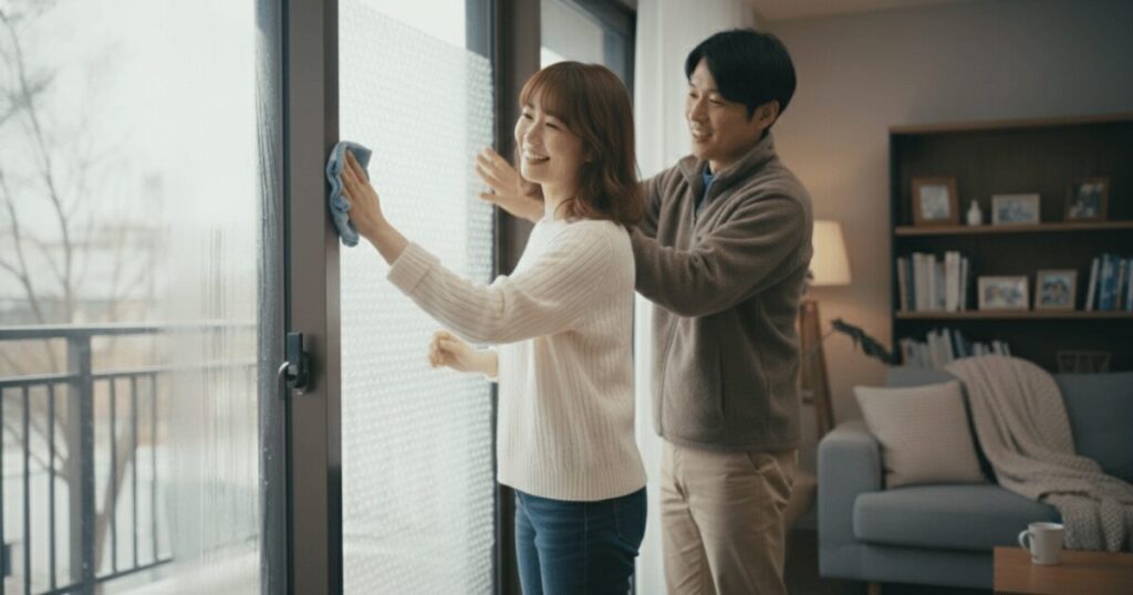 結露防止シートが剥がれない貼り方！熱割れ注意の最強対策と選び方