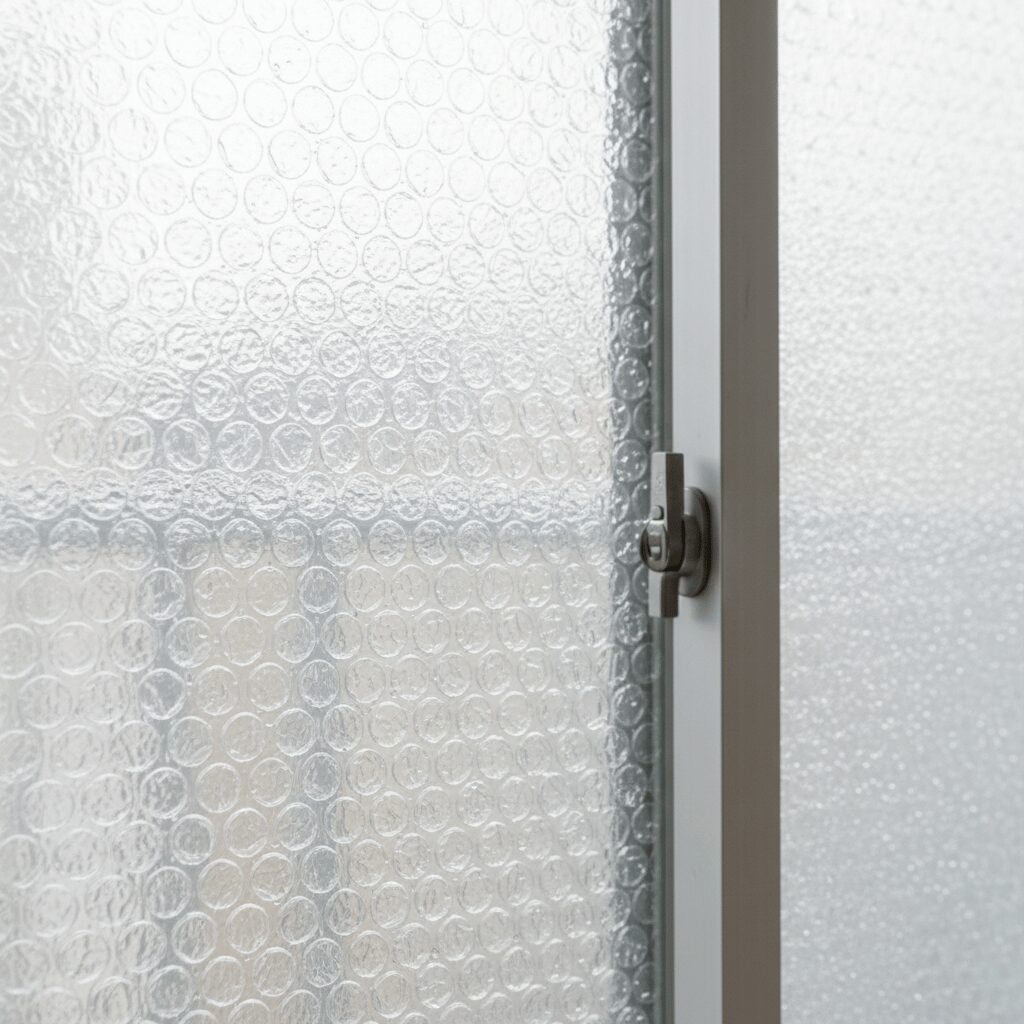 筆者作成イメージ：100均グッズや断熱シートを活用した結露対策