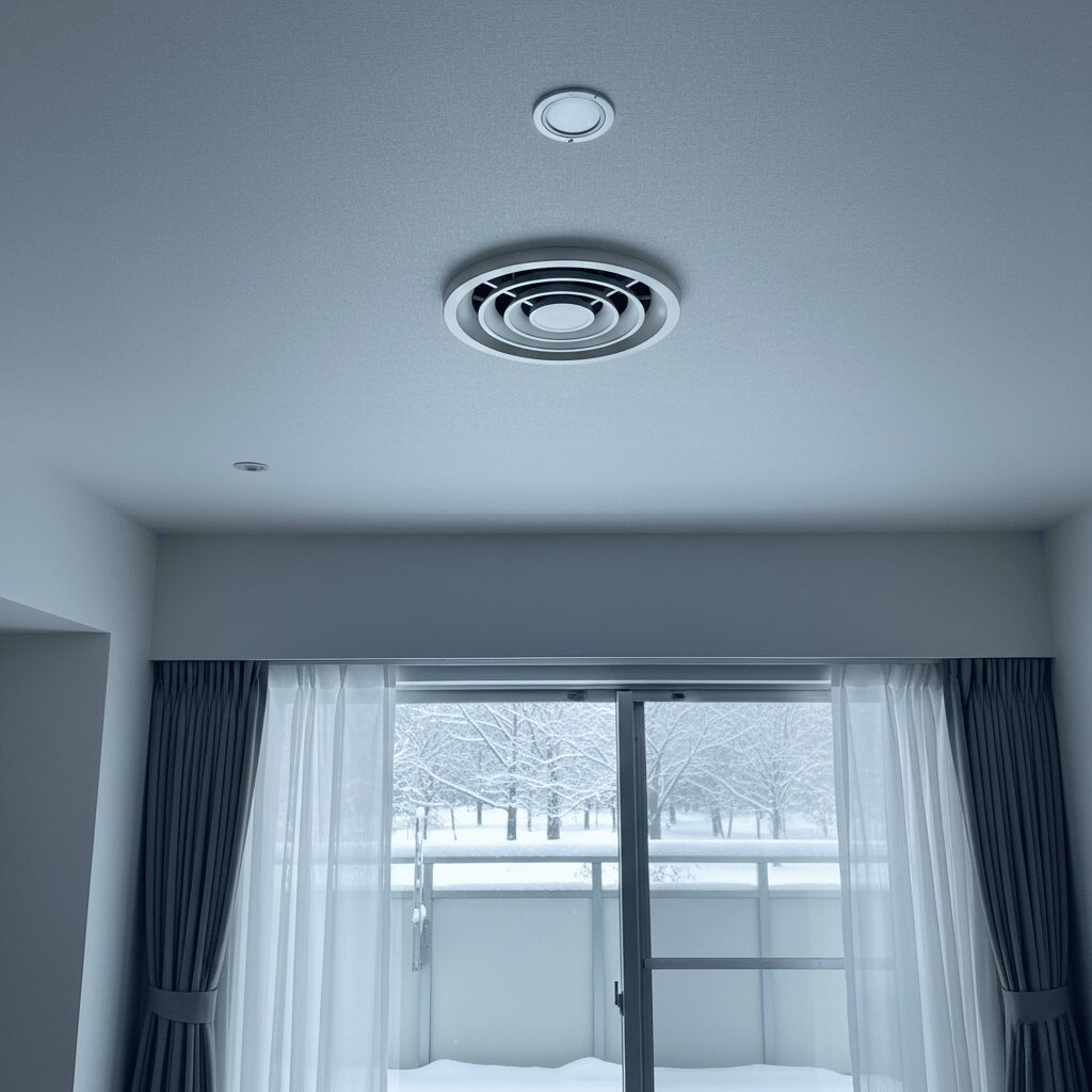 筆者作成イメージ：24時間換気の停止と湿気の関係