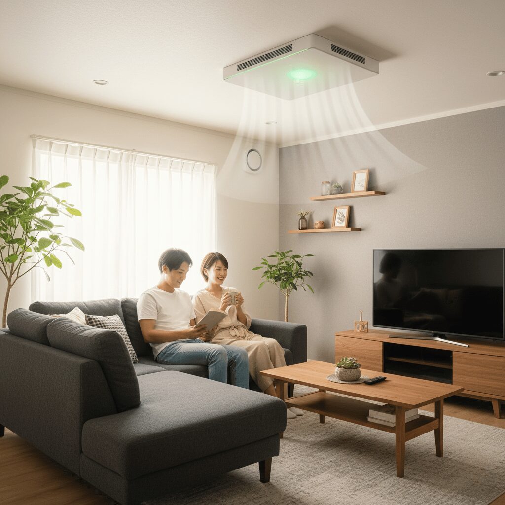 筆者作成イメージ：24時間換気の正しい運用で結露防止