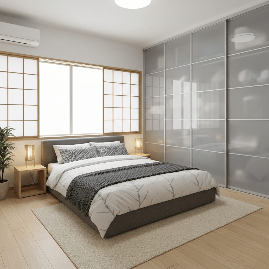 筆者作成イメージ：6畳の部屋に置く配置シミュレーション