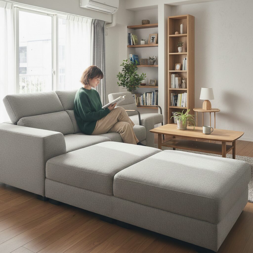 筆者作成イメージ：【Bタイプ】ベッド代わりになる「ディープ（奥行き深め）」