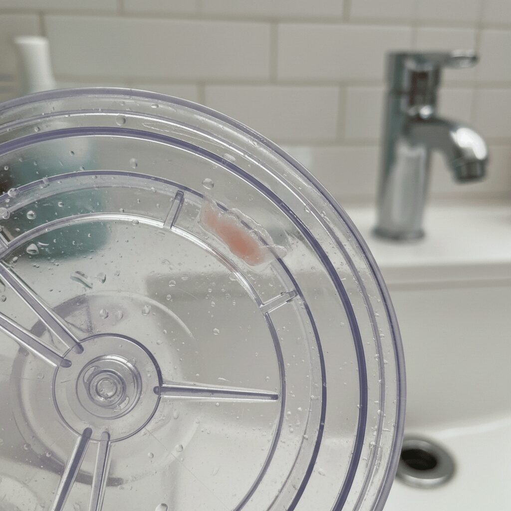 筆者作成イメージ：すぐに発生する赤カビと掃除の負担