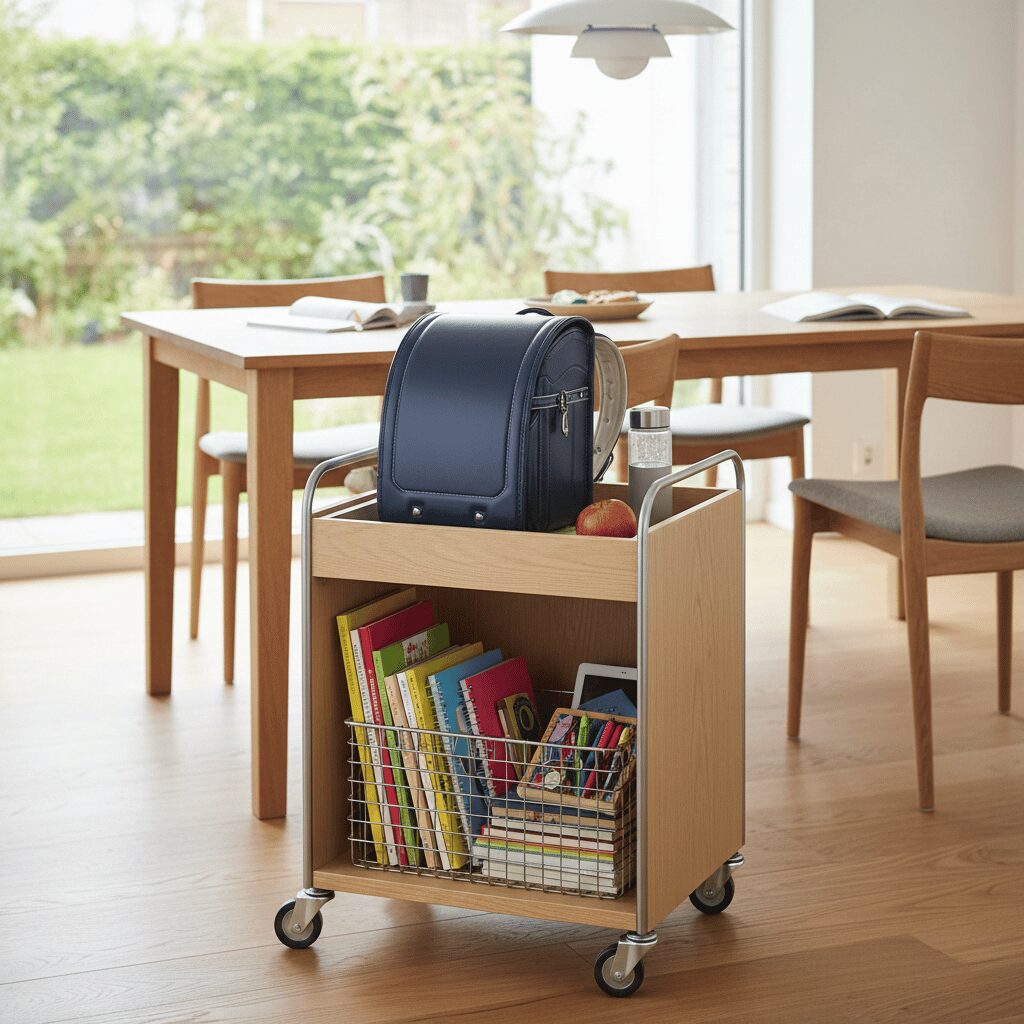 筆者作成イメージ：イケアのワゴンで移動式収納