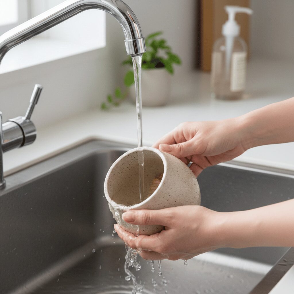 筆者作成イメージ：カビや雑菌を防ぐために水を交換する