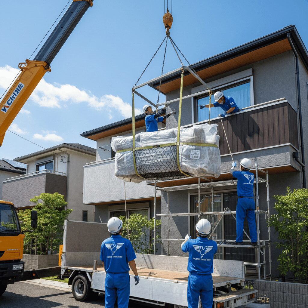 筆者作成イメージ:クレーン搬入にかかる費用と相場