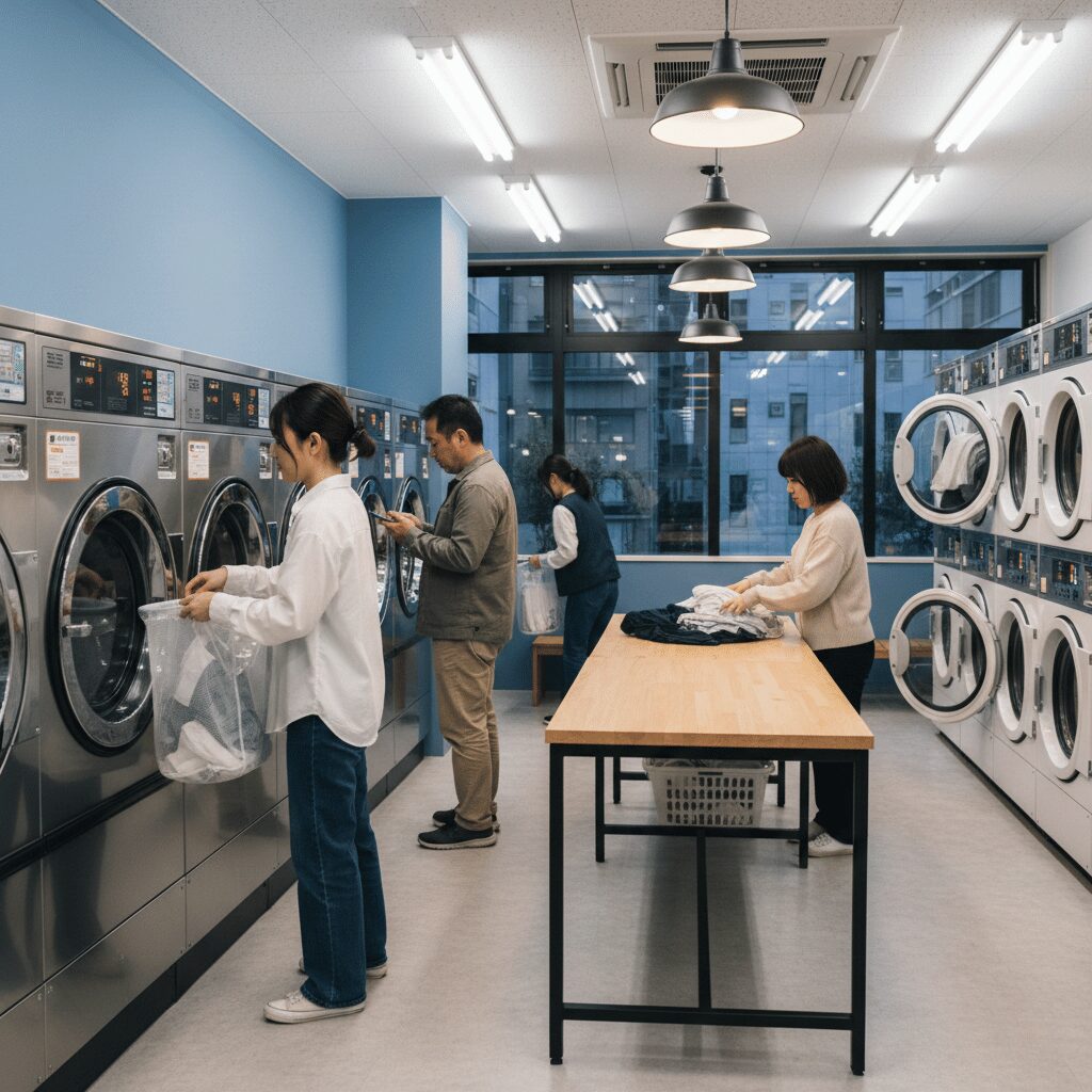 筆者作成イメージ：コインランドリーの高温乾燥は要注意