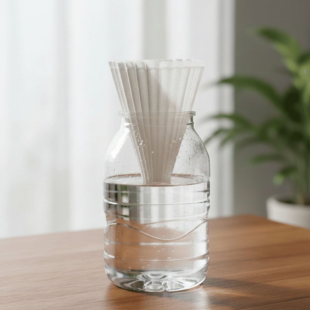 筆者作成イメージ：コーヒーフィルターやペットボトルの自作