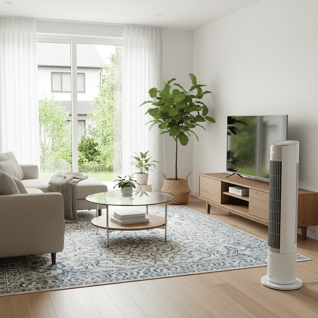 筆者作成イメージ：サーキュレーターで空気を循環