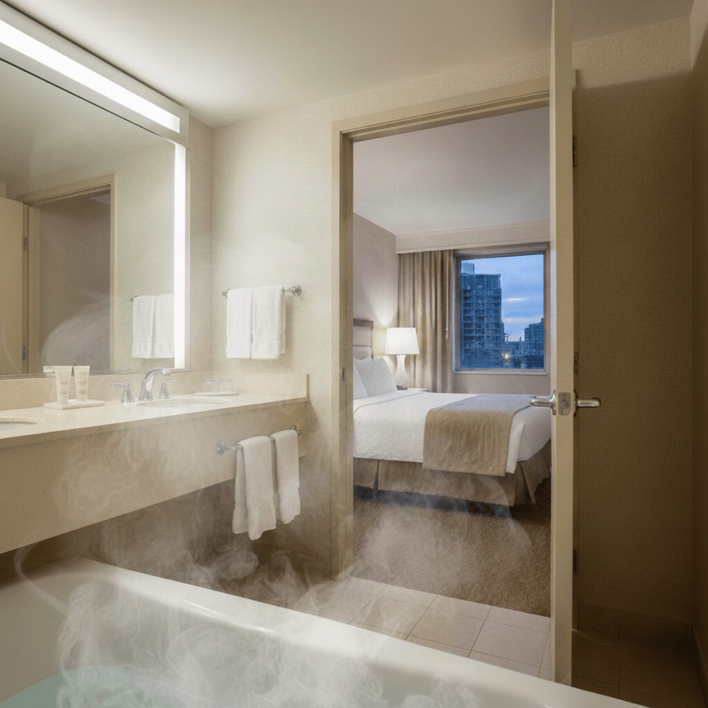 筆者作成イメージ：ホテル宿泊時の乾燥対策として活用する