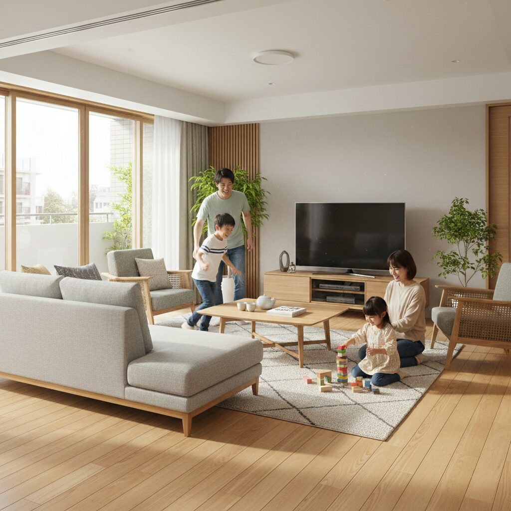 筆者作成イメージ：一人暮らしや家族に合う配置の考え方