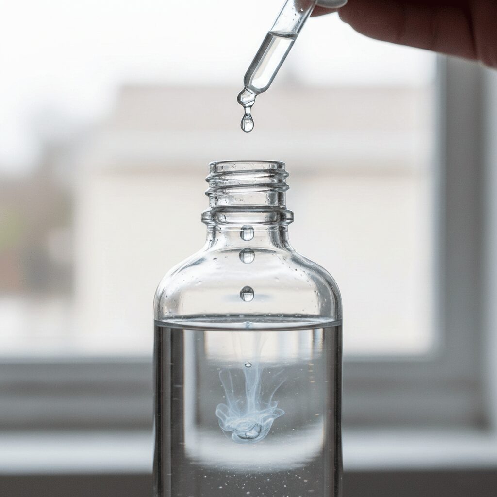 筆者作成イメージ：中性洗剤で水貼りの密着度アップ