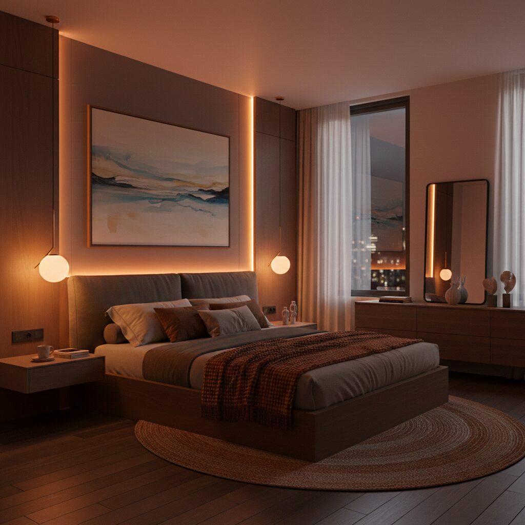 筆者作成イメージ：低照度と低色温度の快適なバランス