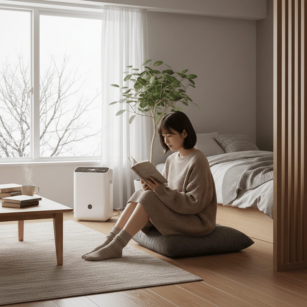 筆者作成イメージ：冬の結露対策に最適なデシカント式除湿機の選び方