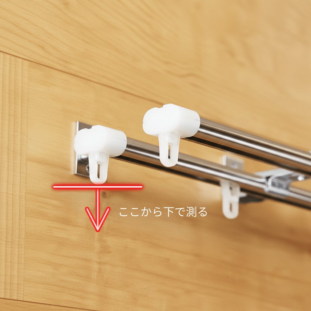 筆者作成イメージ：失敗しない測り方はカン下が基準