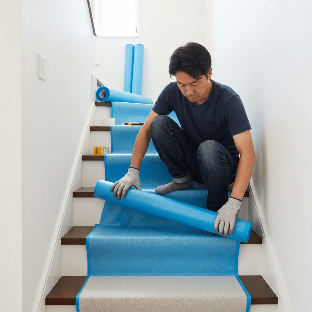 筆者作成イメージ：学習机を2階から搬出する技術