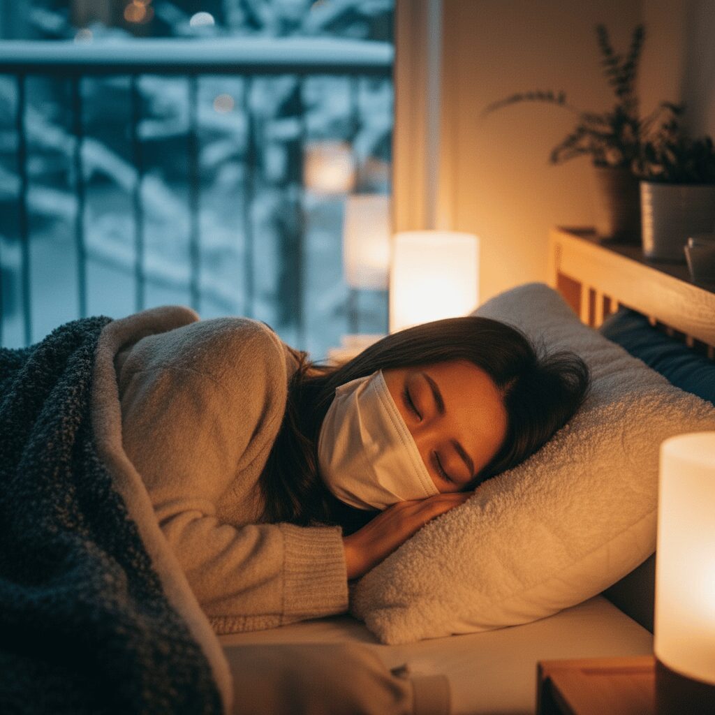 筆者作成イメージ：寝るときに濡れマスクをする効果