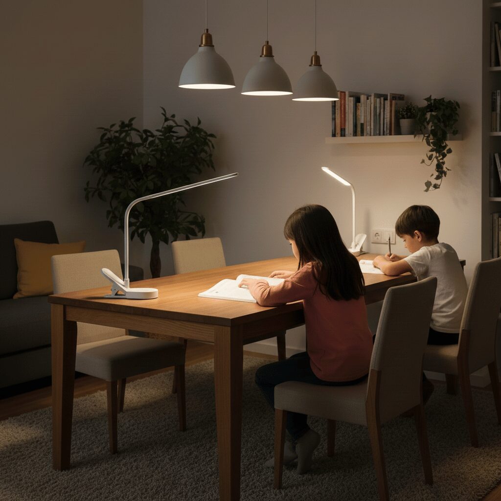 筆者作成イメージ：手元を明るくする照明の工夫