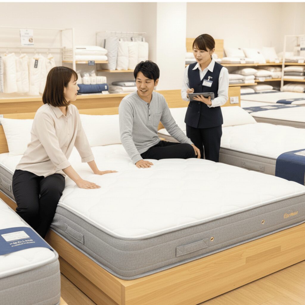 筆者作成イメージ：振動が伝わらないマットレスの条件