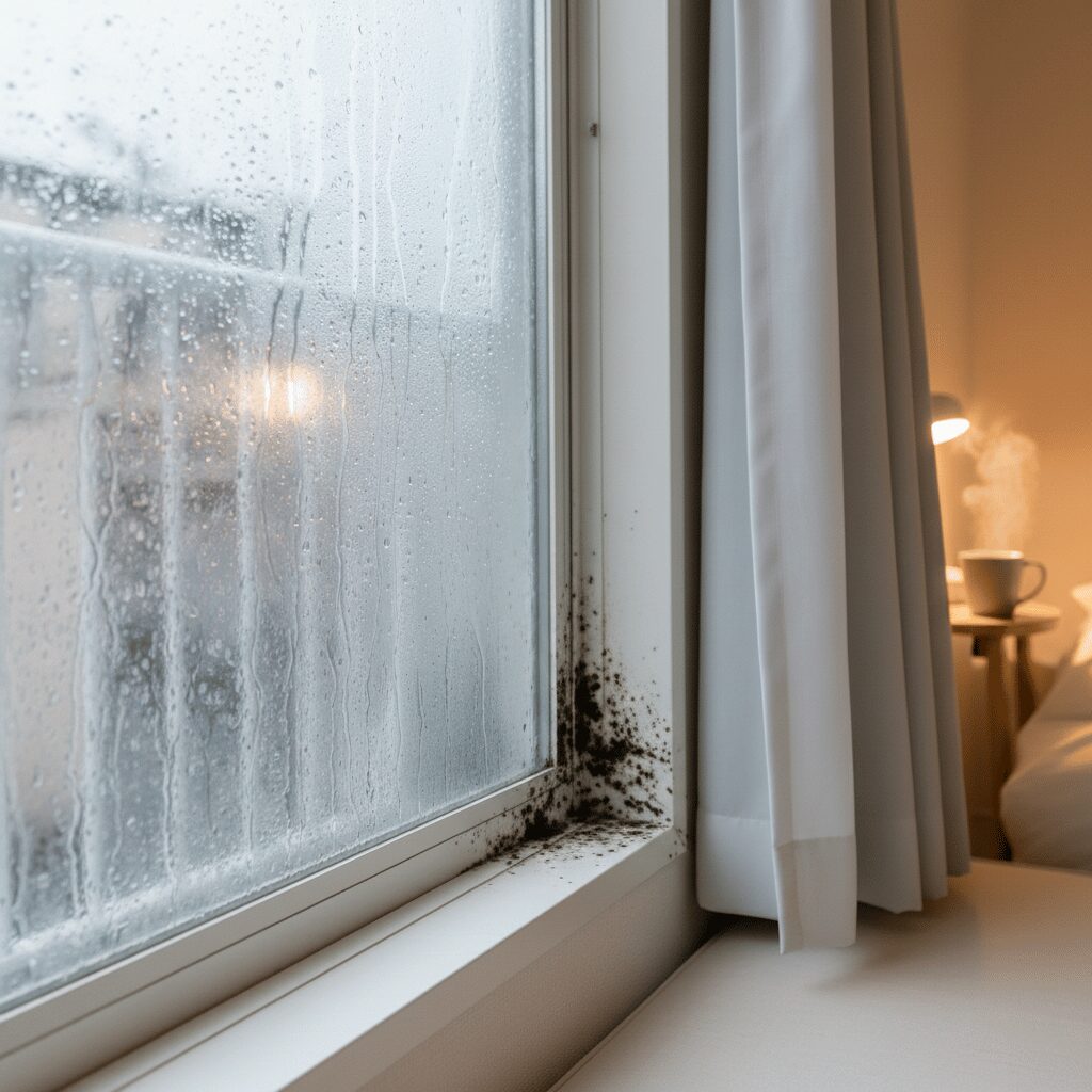 筆者作成イメージ：放置すると危険なカビによる健康被害とアスペルギルス