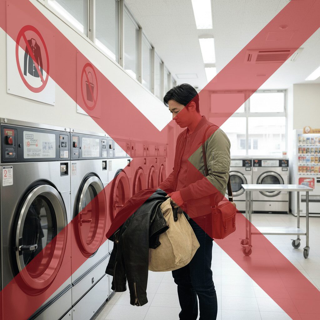 筆者作成イメージ：服が縮むのを防ぐ素材の確認方法