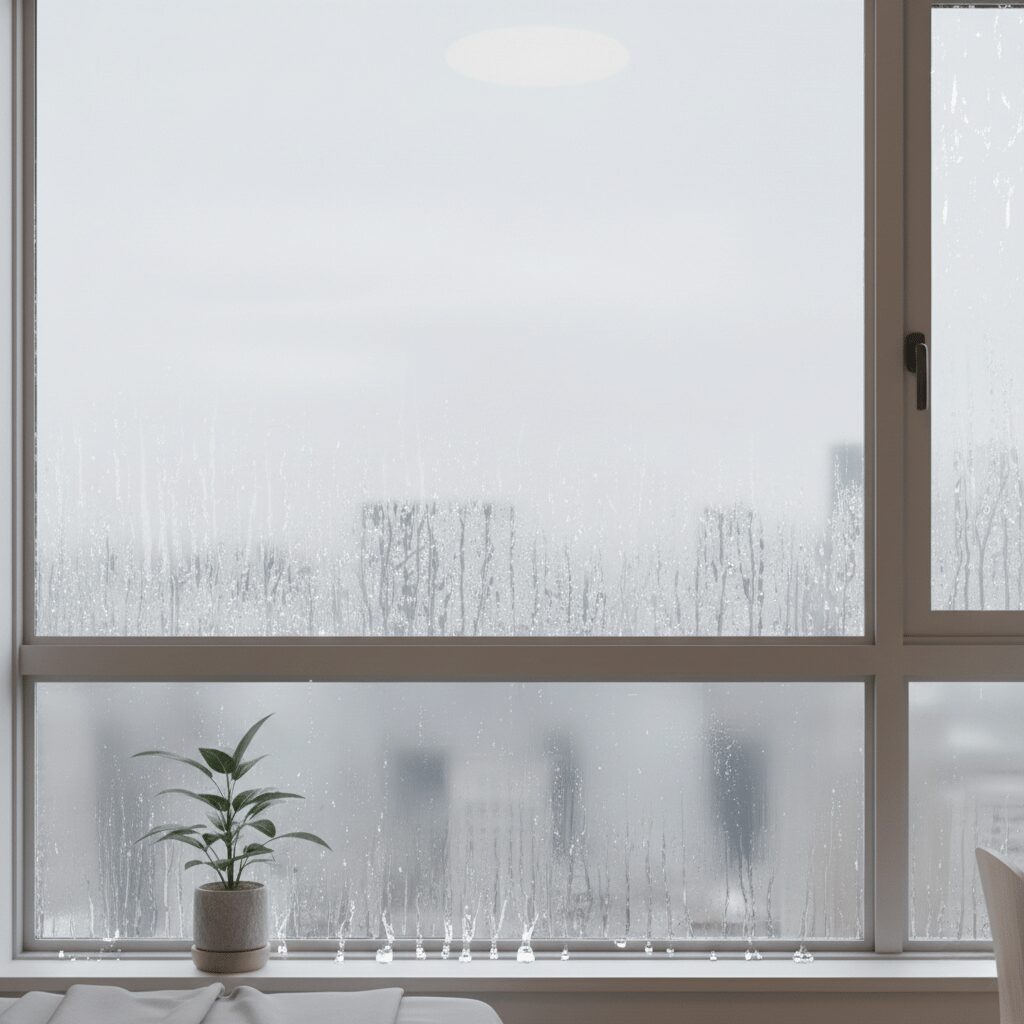 筆者作成イメージ：構造やサッシの熱伝導率から見る結露の原因