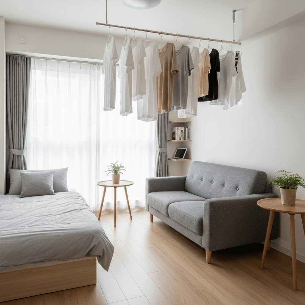 筆者作成イメージ：洗濯物の部屋干しを活用