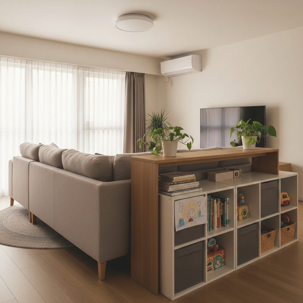 筆者作成イメージ：狭いリビングのレイアウト