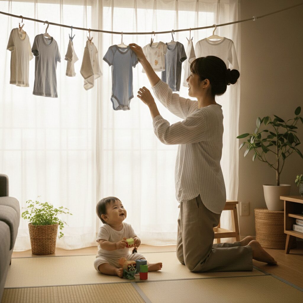 筆者作成イメージ：赤ちゃんにも安心な加湿の対策